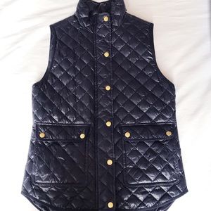 J. Crew Shiny Quilted Field Puffer Vest size XS